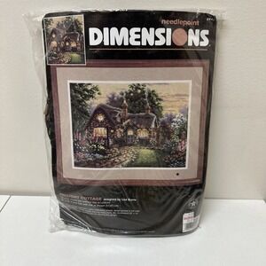 Dimensions Twilight Cottage Lisa Burns Needlepoint Kit #2441 1996 NEW